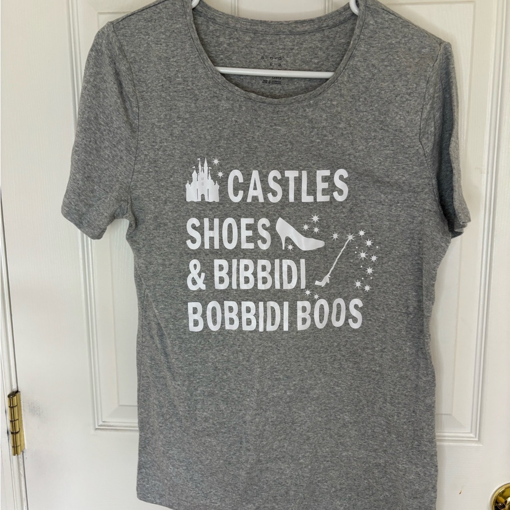Gray Disney Graphic Tee with White Print